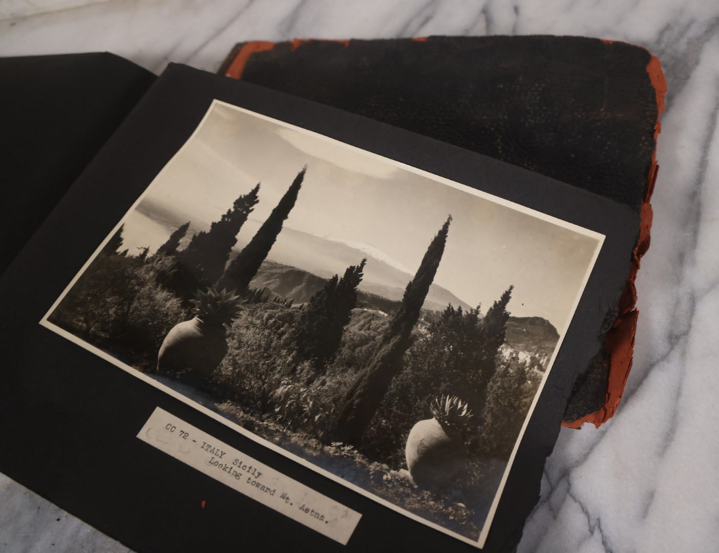 Lot 082 - Antique Large Format Photo European Photo Album, Consisting Of Dozens Of Photographs, Mostly Of Italy, Including Sicily, Italian Riviera, Tivoli, Etc.