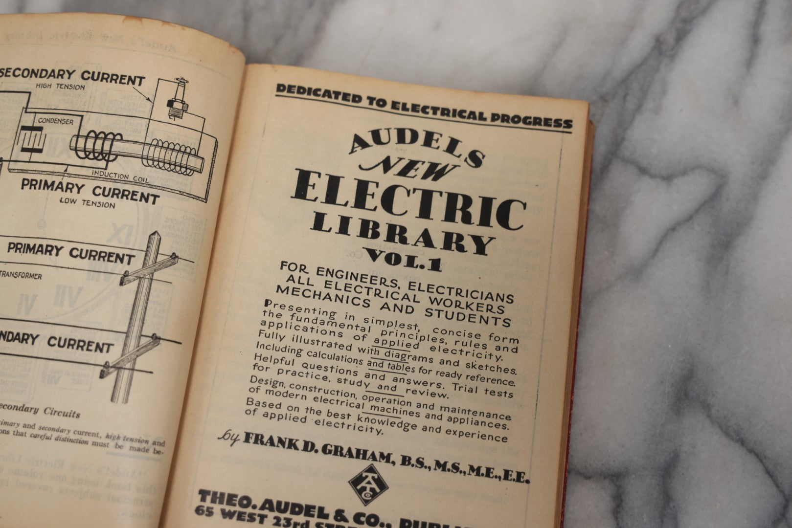 Lot 090 - "Audels New Electric Library" Two Volume Early Electricity Book Set, By Frank Graham, With Illustrations, Theo. Audel & Co., Publishers, New York, 1931