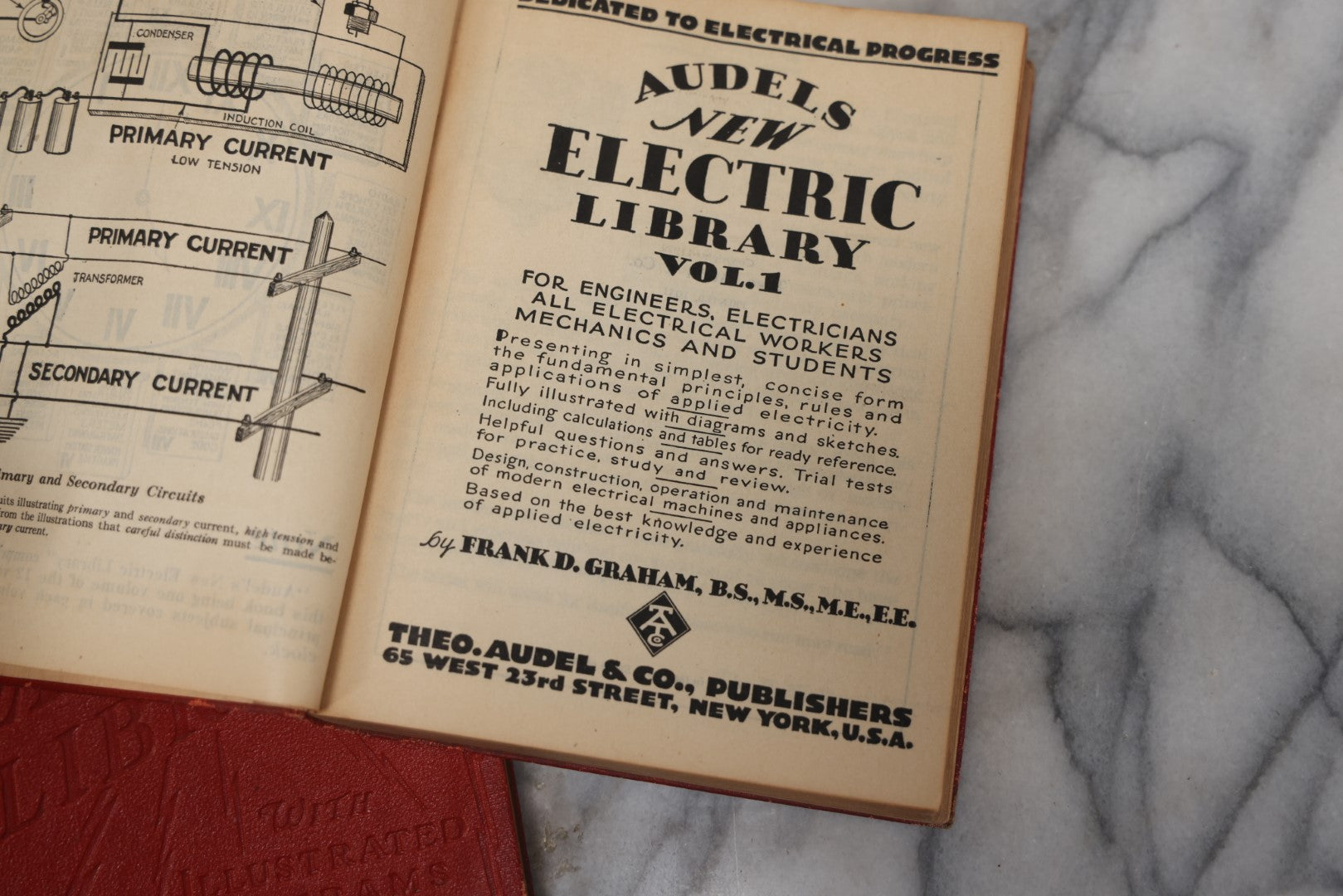 Lot 090 - "Audels New Electric Library" Two Volume Early Electricity Book Set, By Frank Graham, With Illustrations, Theo. Audel & Co., Publishers, New York, 1931