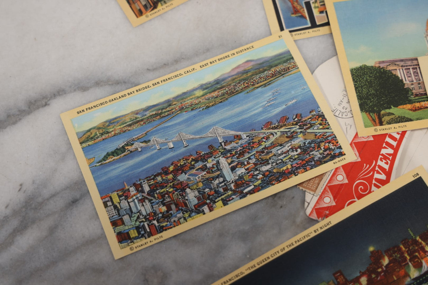 Lot 097 - Souvenir Postcard Folder Containing Ten Scenic Views Of San Francisco, California, Copyright Stanley A. Piltz, Postcards Blank, Folder Written On