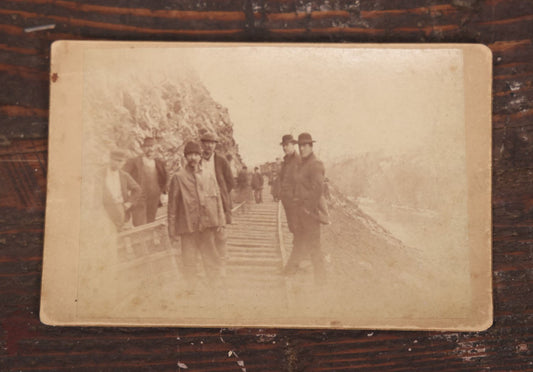 Lot 103 - Antique Cabinet Card Photo, The Barwells Ferry Disaster, Wednesday April 7th, 1886, Photographed By A. Smedley, Greenfield, Massachusetts, Rail Road Accident