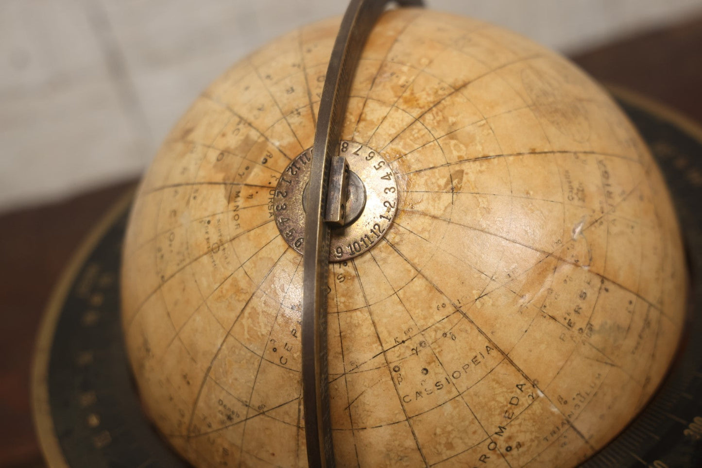 Lot 001 - Antique Rand Mcnally 8-Inch Celestial Globe, Constellation Globe Showing The Stars, Wooden Stand, Circa 1924, Note Heavy Wear, Fading