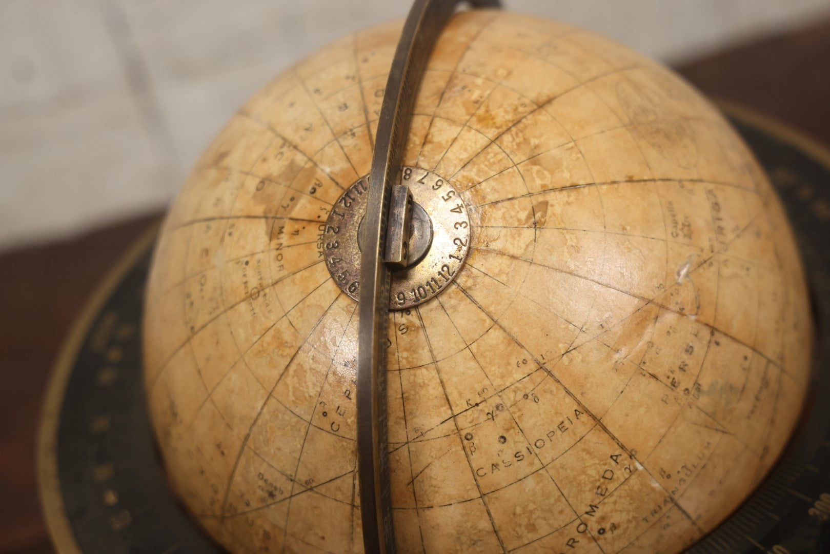 Lot 001 - Antique Rand Mcnally 8-Inch Celestial Globe, Constellation Globe Showing The Stars, Wooden Stand, Circa 1924, Note Heavy Wear, Fading