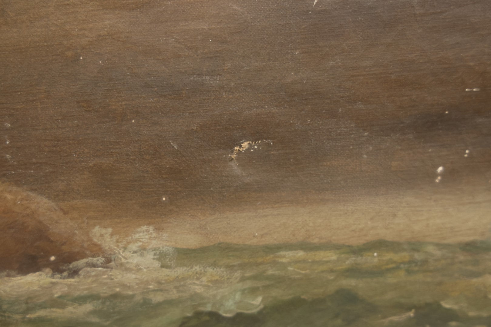 Lot 003 - Vintage Oil On Canvas Nautical Painting Of A Clipper Ship And Lighthouse, Artist Signed By Christopher Gershin, Note Holes And Losses, 25" X 13"