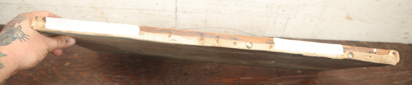 Lot 003 - Vintage Oil On Canvas Nautical Painting Of A Clipper Ship And Lighthouse, Artist Signed By Christopher Gershin, Note Holes And Losses, 25" X 13"