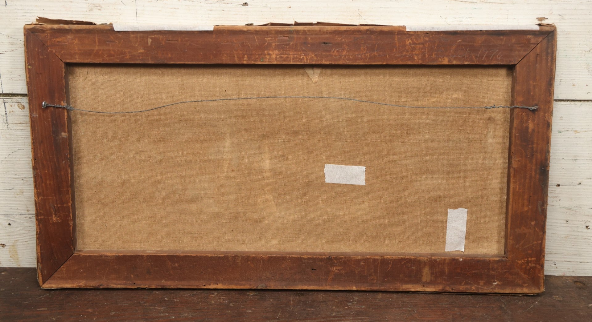 Lot 003 - Vintage Oil On Canvas Nautical Painting Of A Clipper Ship And Lighthouse, Artist Signed By Christopher Gershin, Note Holes And Losses, 25" X 13"