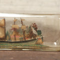 Lot 006 - Vintage Folk Art Ship In A Bottle, Handcrafted With Backdrop, Ship Has American Flag, Circa 1930