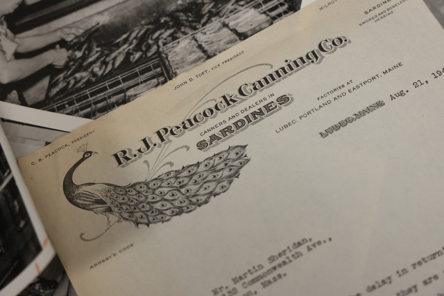 Lot 008 - Vintage Archival Photo And Ephemera Lot Relating To The Sardine Fishing And Canning Industry, R.J. Peacock Canning Co. Of Lubec, Maine, Photos By Martin Sheridan