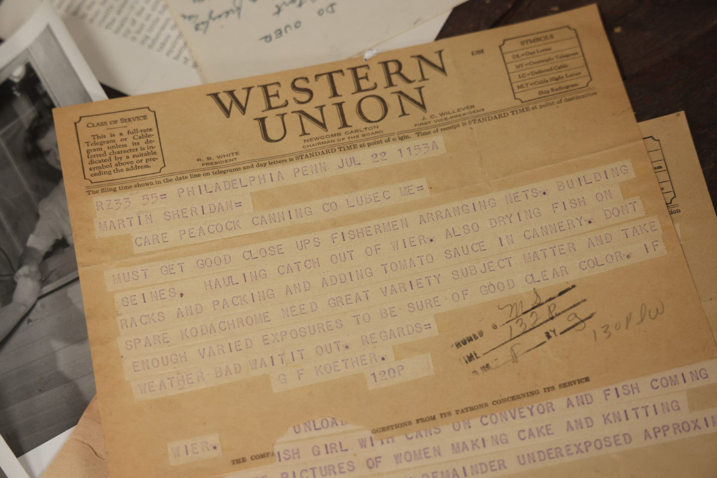 Lot 008 - Vintage Archival Photo And Ephemera Lot Relating To The Sardine Fishing And Canning Industry, R.J. Peacock Canning Co. Of Lubec, Maine, Photos By Martin Sheridan