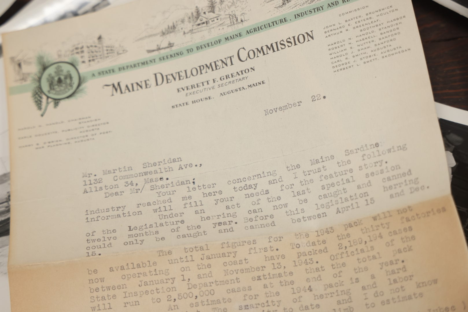 Lot 008 - Vintage Archival Photo And Ephemera Lot Relating To The Sardine Fishing And Canning Industry, R.J. Peacock Canning Co. Of Lubec, Maine, Photos By Martin Sheridan