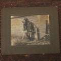 Lot 015 - Antique Boarded "Selfie" Photo Of Three Young Hunters With The Day's Catch, Note Boy Pulling String To Activate Shutter, Early Self Portrait Photo