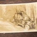 Lot 016 - Antique Photo Of A Group Of Tourists At The Base Of The Wawona Tunnel Tree, Yosemite National Park, California, Early 20th Century