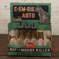 Lot 017 - Vintage C-Em-Die Rat And Mouse Killer Poison Store Display With Cat And Dead Mouse Graphic, Including Three Unopened Tubes, St. Lawrence Chemical Co, Hermon, New York