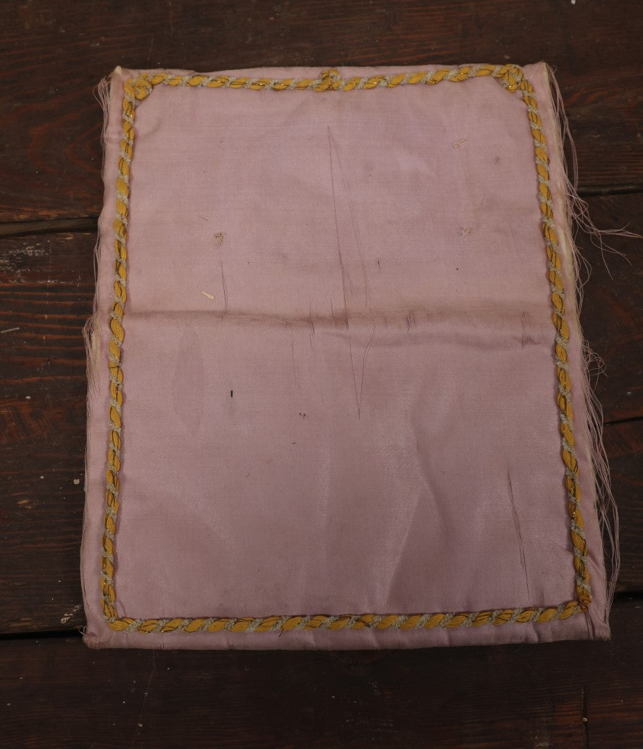 Lot 036 - Antique World War One Commemorative Pillow Keepsake, Remember Me, With 48 Star Flag, Note Heavy Fraying