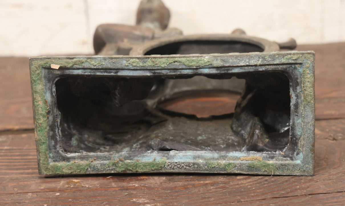 Lot 037 - Vintage Pot Metal Franklin Delano Roosevelt F.D.R. The Man Of The Hour Clock Case, Circa 1930S, New Deal, With Ship'S Wheel, No Clock