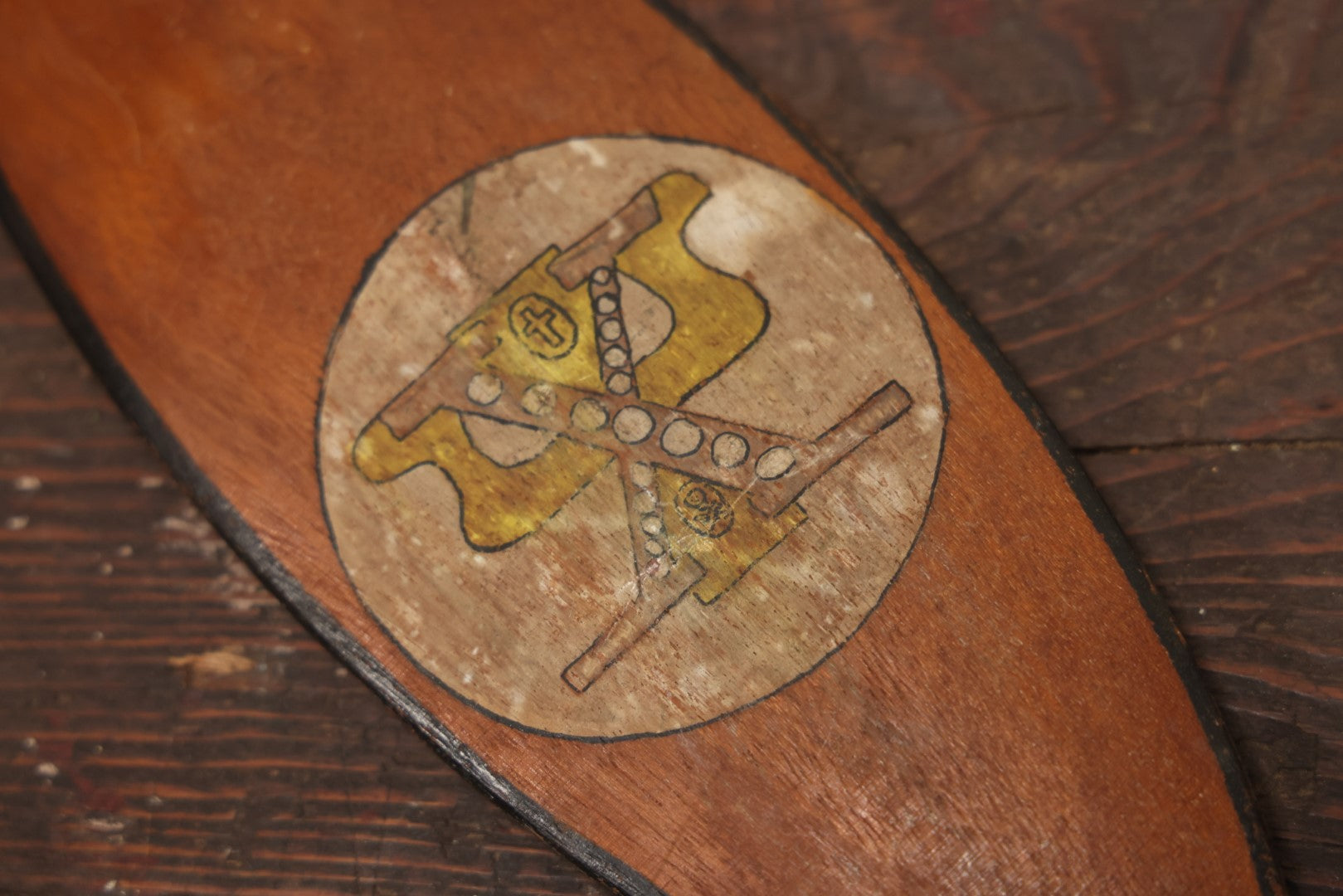 Lot 040 - Vintage 1930S Hand Painted Folk Art College Fraternity Hazing Paddle, Rush House 1934, With Skull And Crossbones