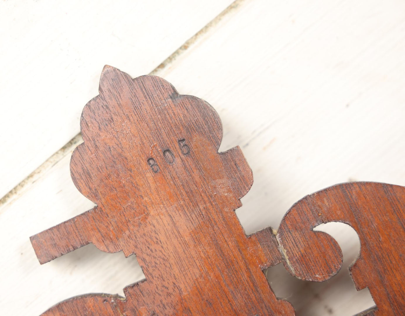 Lot 042 - Victorian Walnut Hanging Wall Pocket With Winter Scene, Obelisk, Deer, Leather Pocket, Note Damage