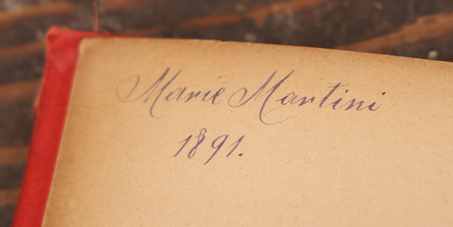 Lot 045 - Antique German Autograph Book, Belonging To Marie Matini, 1891, With Many Signatures, Poems, Hand Painted Cover