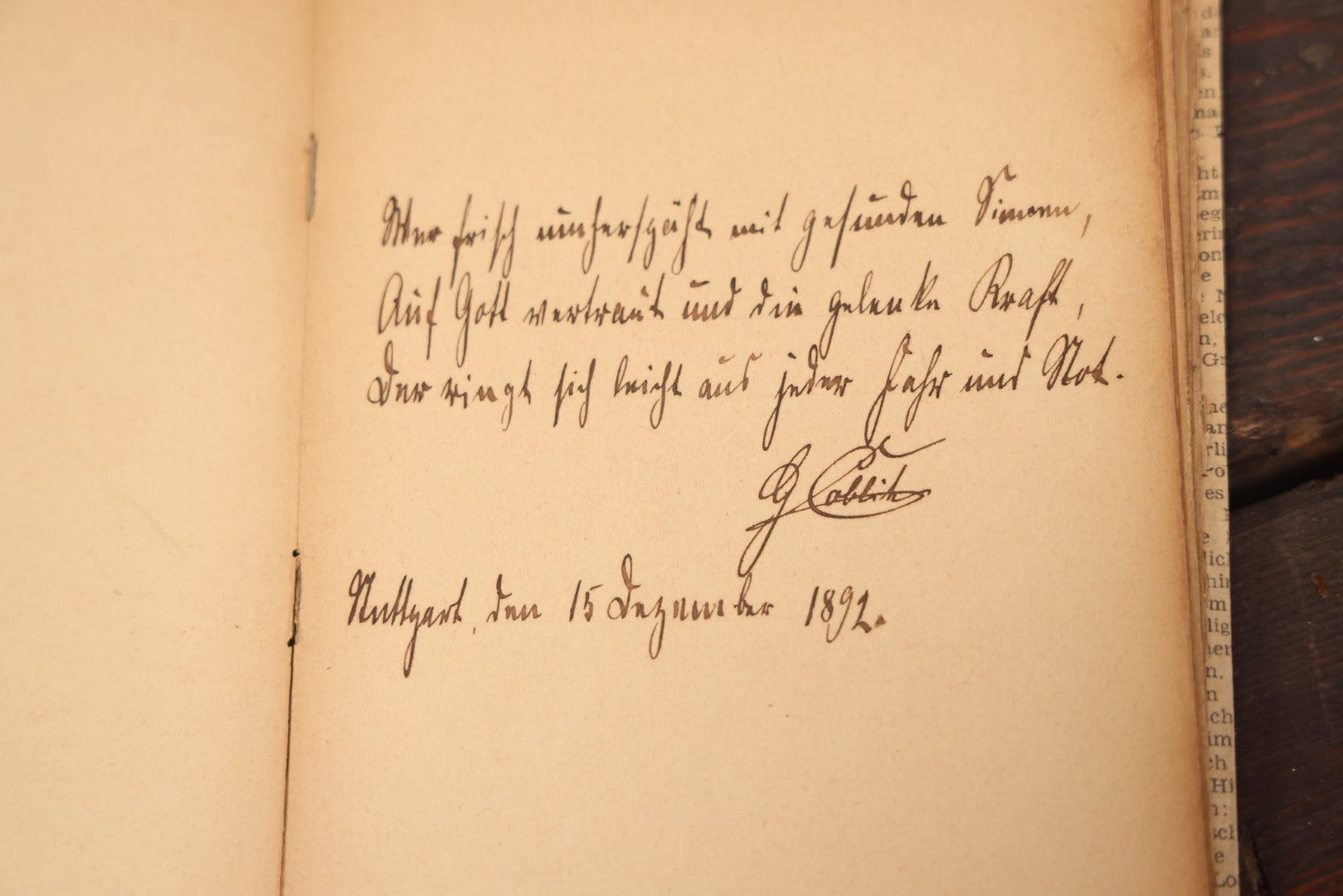 Lot 045 - Antique German Autograph Book, Belonging To Marie Matini, 1891, With Many Signatures, Poems, Hand Painted Cover