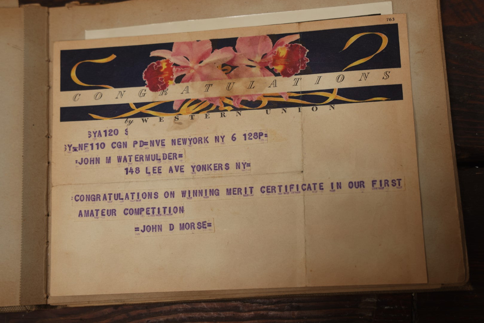 Lot 046 - Vintage Artist'S Scrapbook Of John M. Watermulder, New York, Containing Award Letters And Examples Of Paintings, With Hand Painted Cover