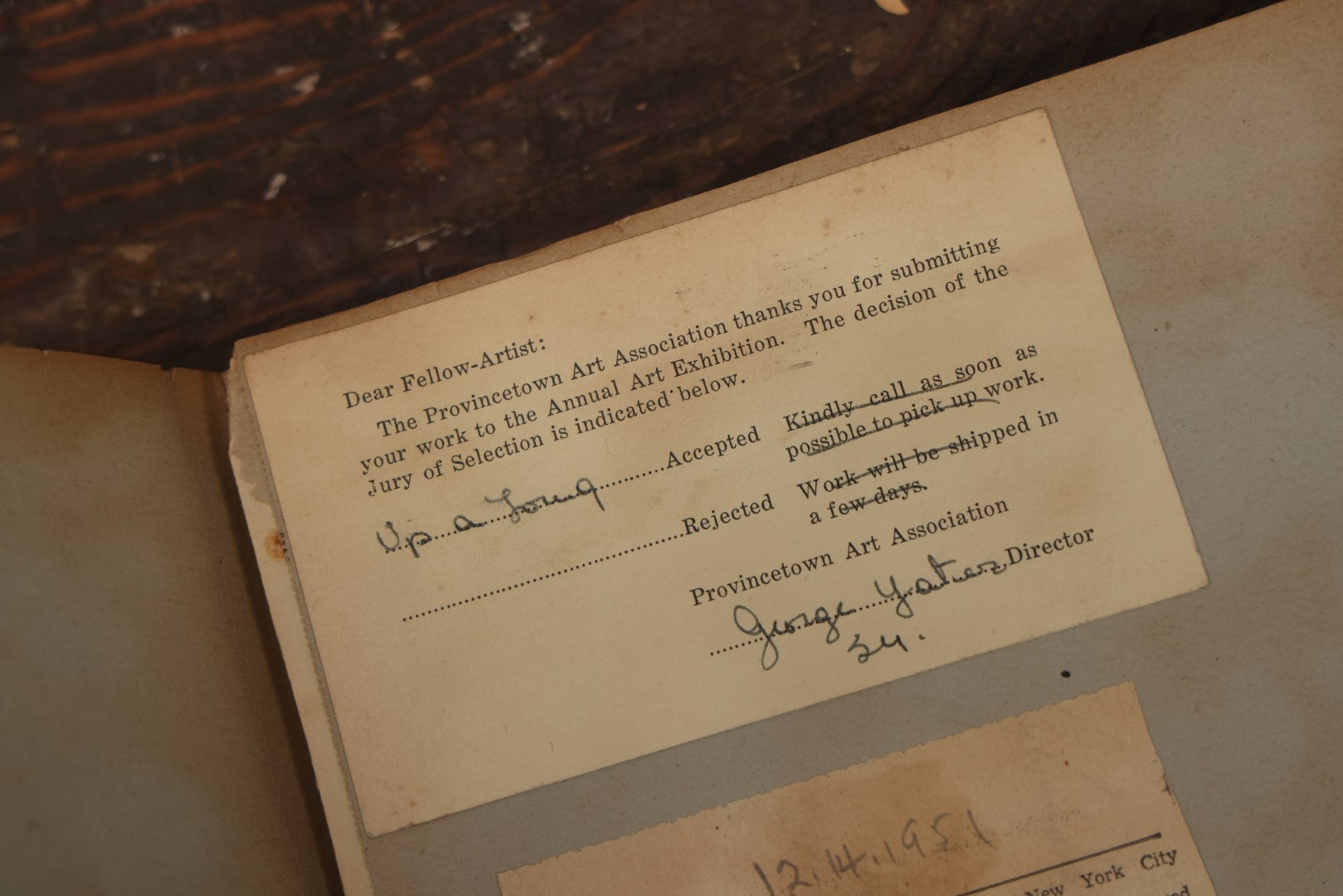 Lot 046 - Vintage Artist'S Scrapbook Of John M. Watermulder, New York, Containing Award Letters And Examples Of Paintings, With Hand Painted Cover