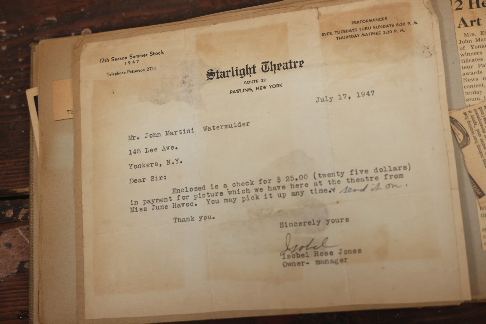 Lot 046 - Vintage Artist'S Scrapbook Of John M. Watermulder, New York, Containing Award Letters And Examples Of Paintings, With Hand Painted Cover