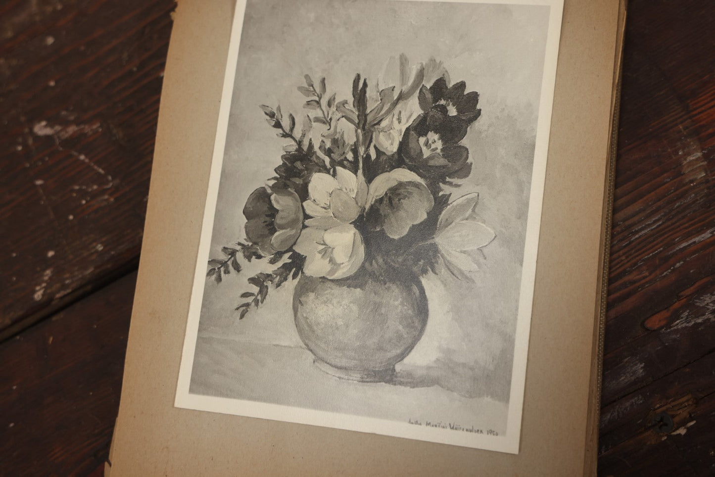 Lot 046 - Vintage Artist'S Scrapbook Of John M. Watermulder, New York, Containing Award Letters And Examples Of Paintings, With Hand Painted Cover