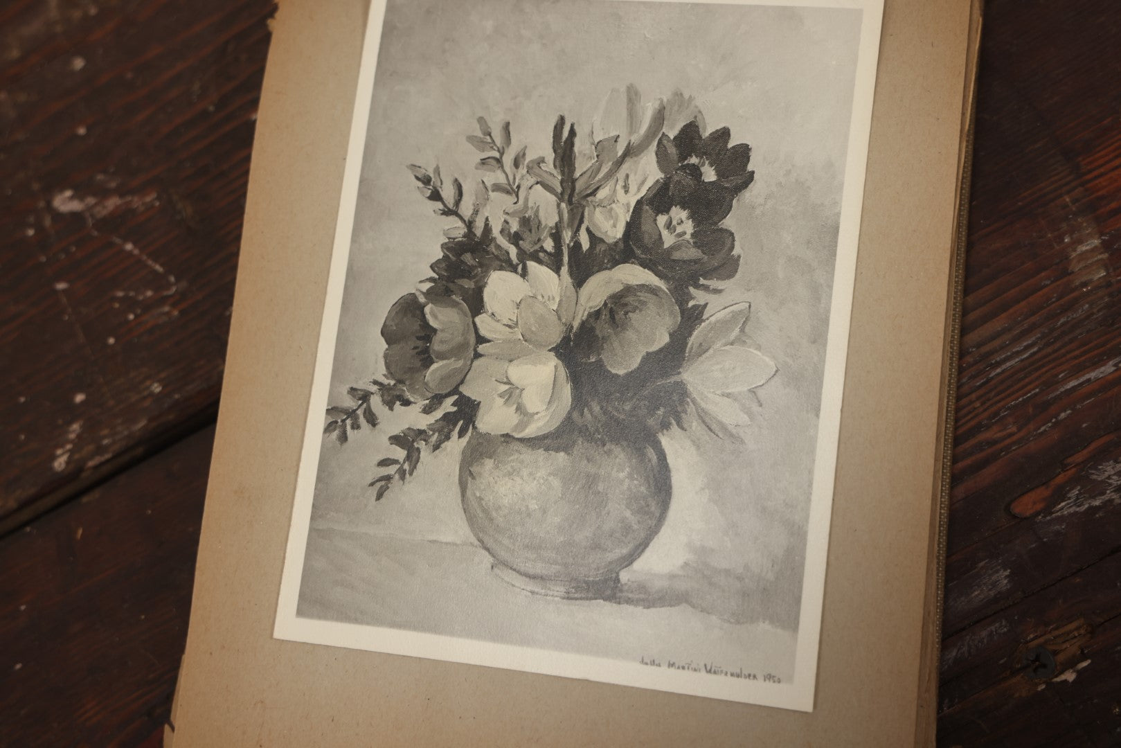 Lot 046 - Vintage Artist'S Scrapbook Of John M. Watermulder, New York, Containing Award Letters And Examples Of Paintings, With Hand Painted Cover