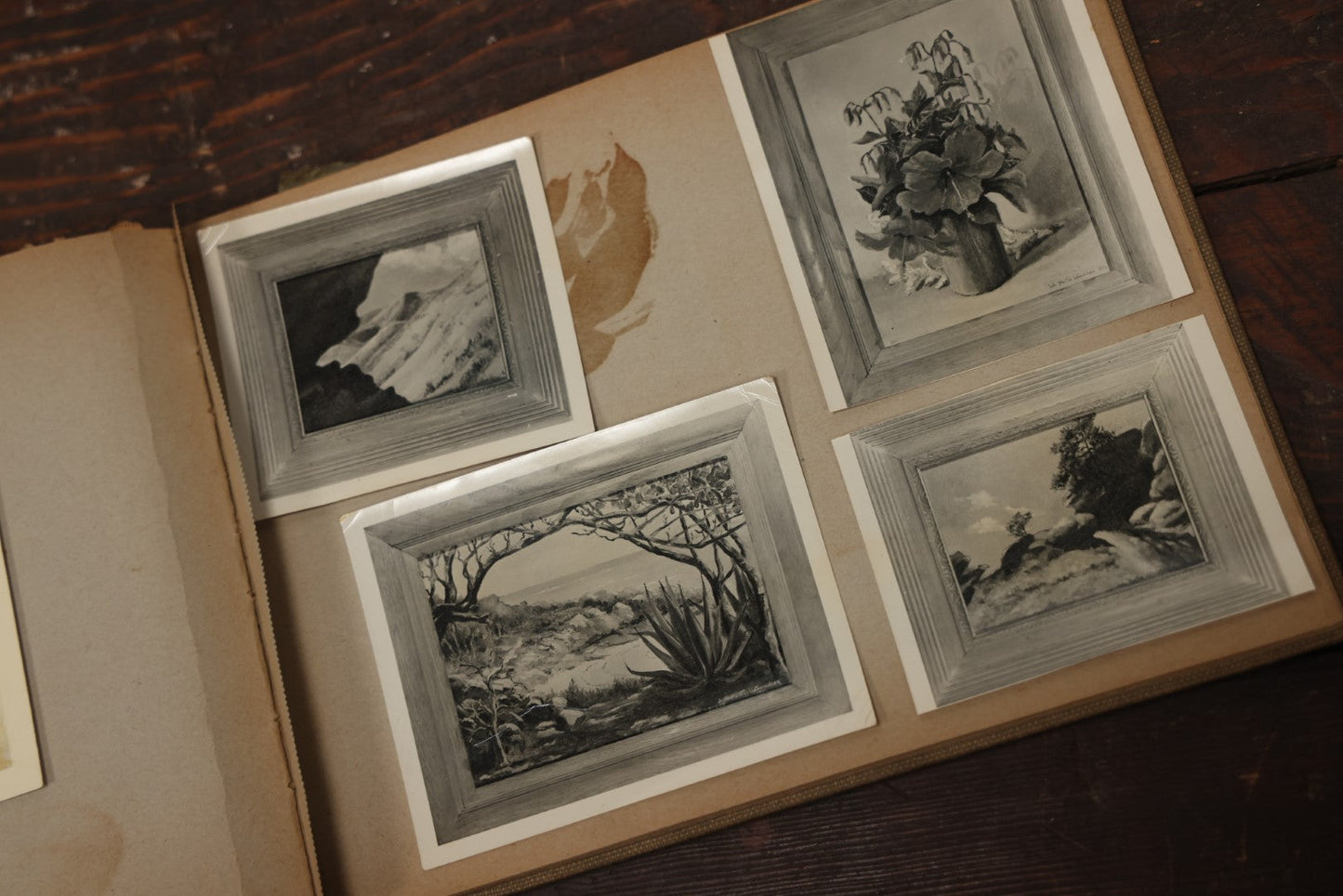 Lot 046 - Vintage Artist'S Scrapbook Of John M. Watermulder, New York, Containing Award Letters And Examples Of Paintings, With Hand Painted Cover