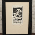 Lot 048 - Vintage Framed Ex Libris Bookplate With Skull, Jacques Dikshoorn, Illustrated By Anton Franciscus Pieck