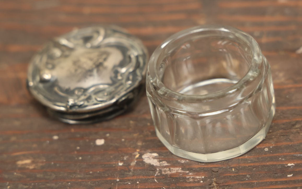 Lot 050 - Antique Art Nouveau Repousse Dresser Box With Sterling Silver Lid, Woman'S Head In Profile, Hallmarked