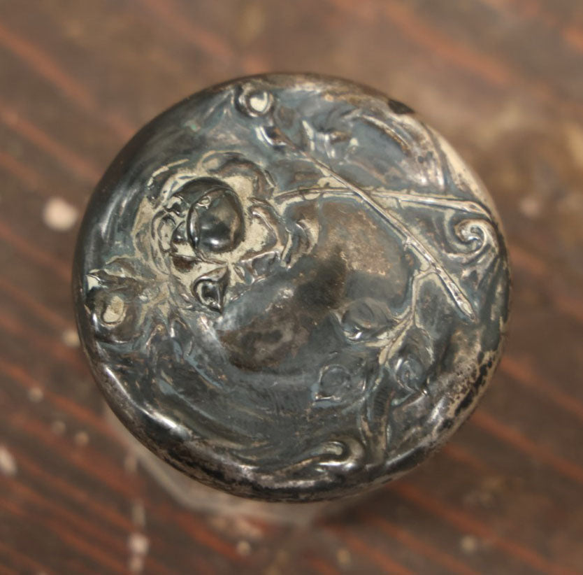 Lot 051 - Antique Art Nouveau Repousse Dresser Box With Sterling Silver Lid, Rose And Floral Design, Hallmarked