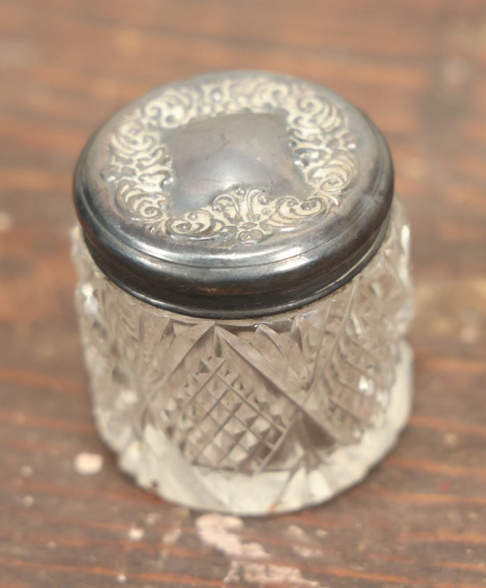 Lot 052 - Antique Art Nouveau Repousse Dresser Box With Sterling Silver Lid, Geometric Design, Hallmarked