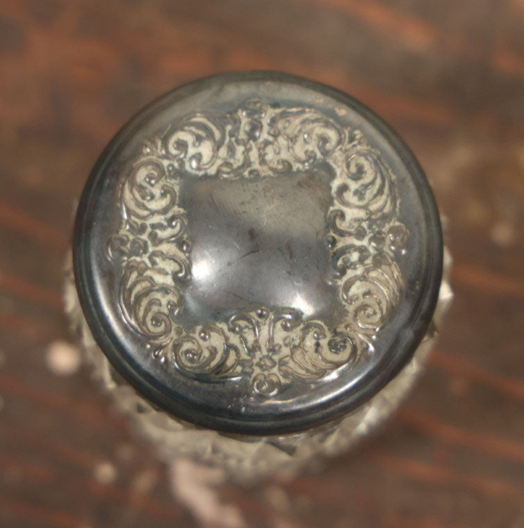 Lot 052 - Antique Art Nouveau Repousse Dresser Box With Sterling Silver Lid, Geometric Design, Hallmarked