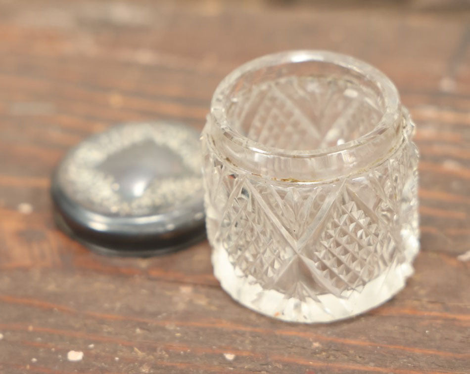 Lot 052 - Antique Art Nouveau Repousse Dresser Box With Sterling Silver Lid, Geometric Design, Hallmarked