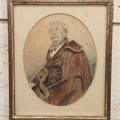 Lot 056 - Antique German Watercolor Portrait Painting, Done After A Portrait Photo, Of Oberst (Colonel) Carl August Von Finckle, Born 1788, Died 1864