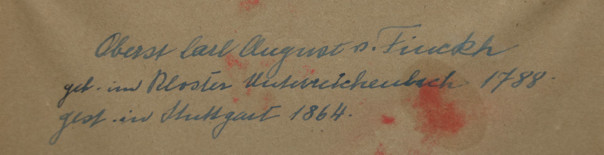 Lot 056 - Antique German Watercolor Portrait Painting, Done After A Portrait Photo, Of Oberst (Colonel) Carl August Von Finckle, Born 1788, Died 1864