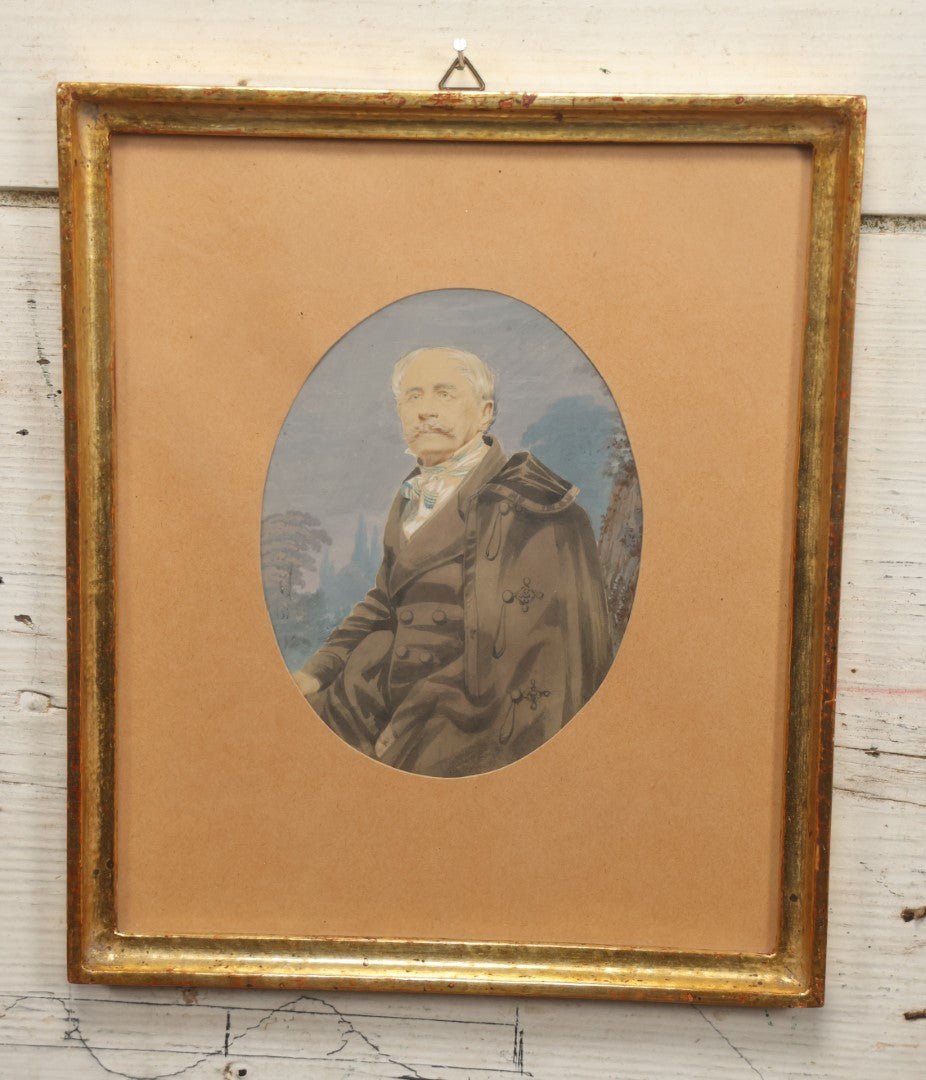Lot 057 - Antique German Photograph Painted Over, Of Oberst (Colonel) Carl August Von Finckle, Born 1788, Died 1864