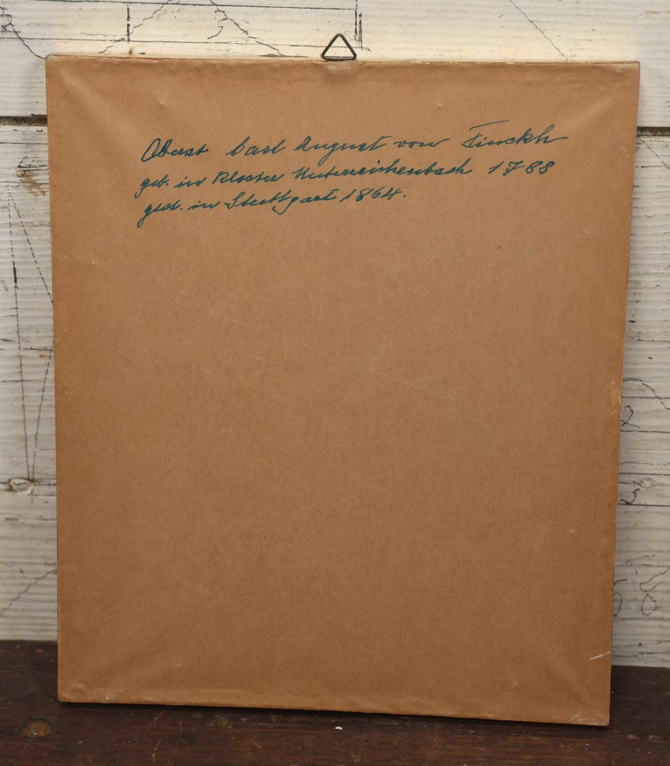 Lot 057 - Antique German Photograph Painted Over, Of Oberst (Colonel) Carl August Von Finckle, Born 1788, Died 1864