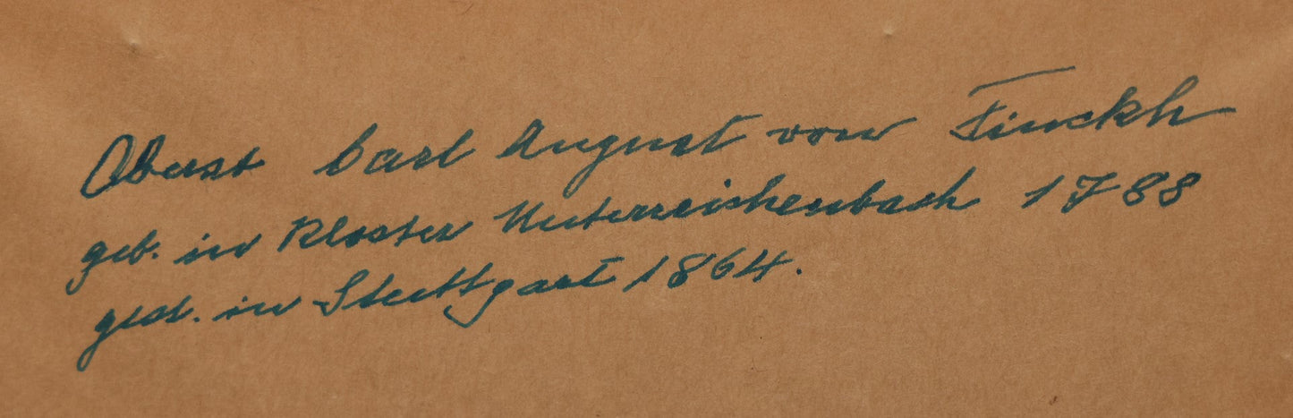 Lot 057 - Antique German Photograph Painted Over, Of Oberst (Colonel) Carl August Von Finckle, Born 1788, Died 1864