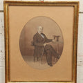 Lot 058 - Antique German Photograph Painted Over, Of Oberst (Colonel) Carl August Von Finckh, Seated With Top Hat, Born 1788, Died 1864, With Extensive Military History On Back