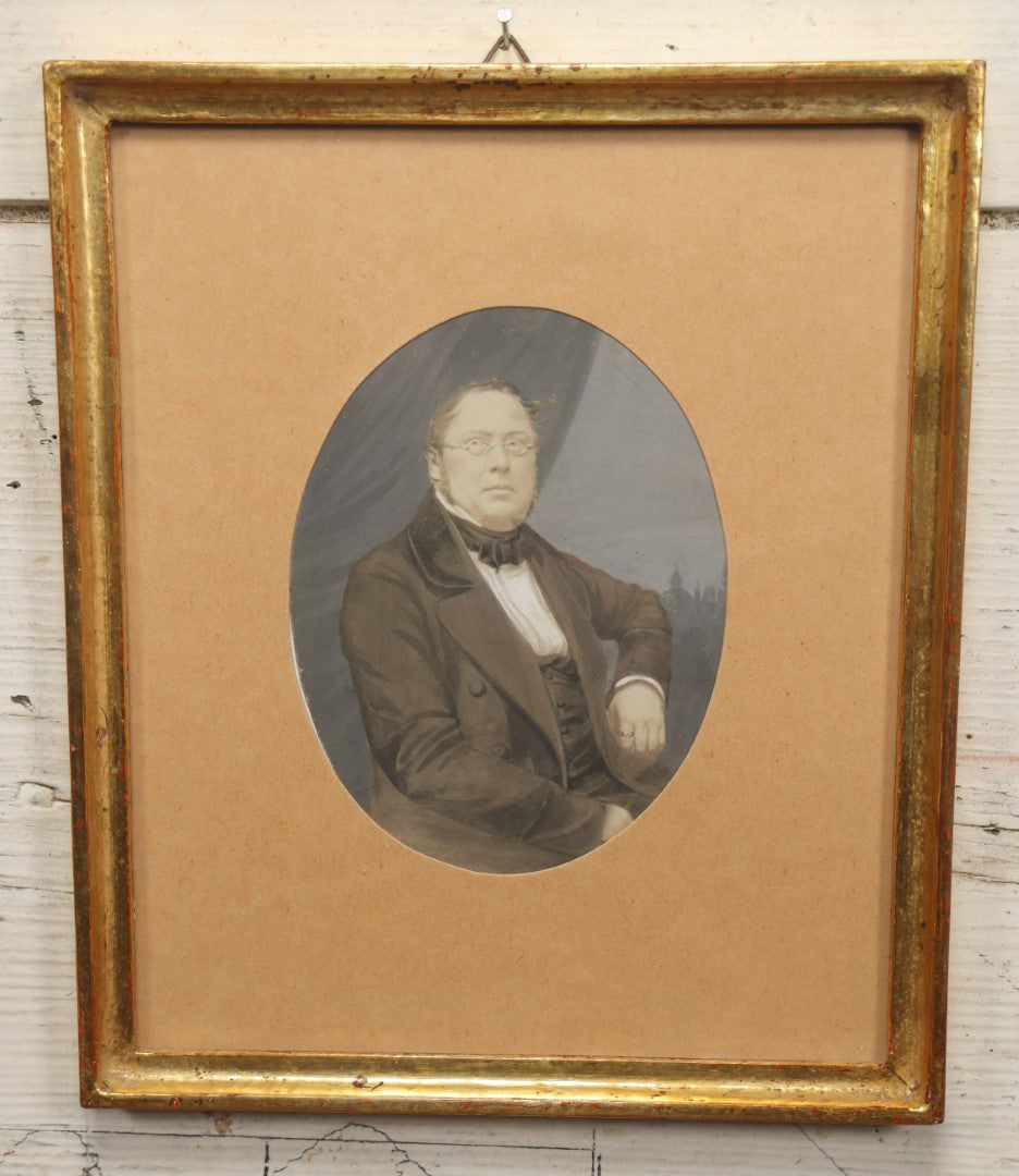 Lot 059 - Antique German Photograph Painted Over, Of Carl Heinrichs Krauss, Born 1814, Died 1883, Lauffer Preacher