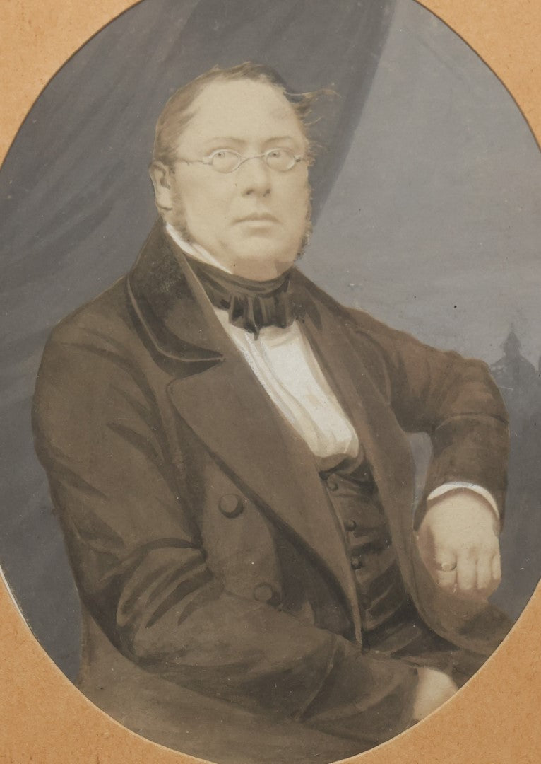 Lot 059 - Antique German Photograph Painted Over, Of Carl Heinrichs Krauss, Born 1814, Died 1883, Lauffer Preacher