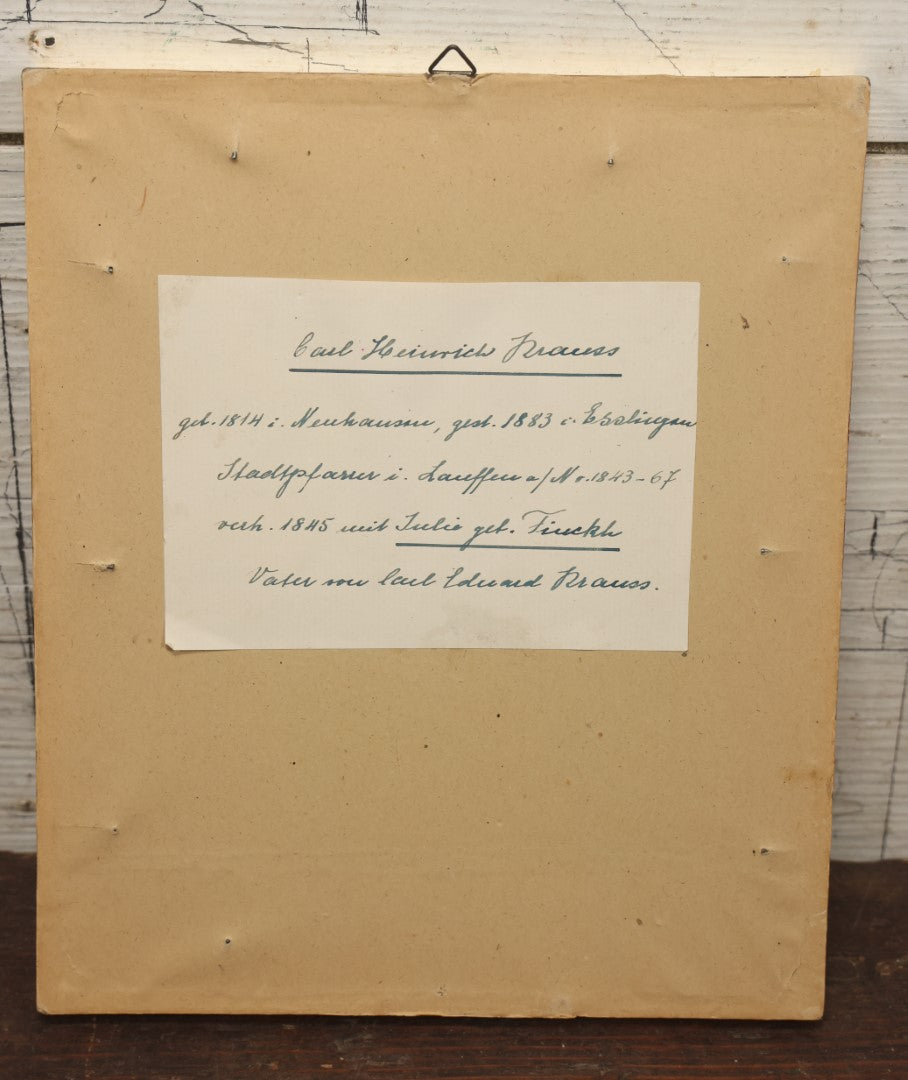 Lot 059 - Antique German Photograph Painted Over, Of Carl Heinrichs Krauss, Born 1814, Died 1883, Lauffer Preacher