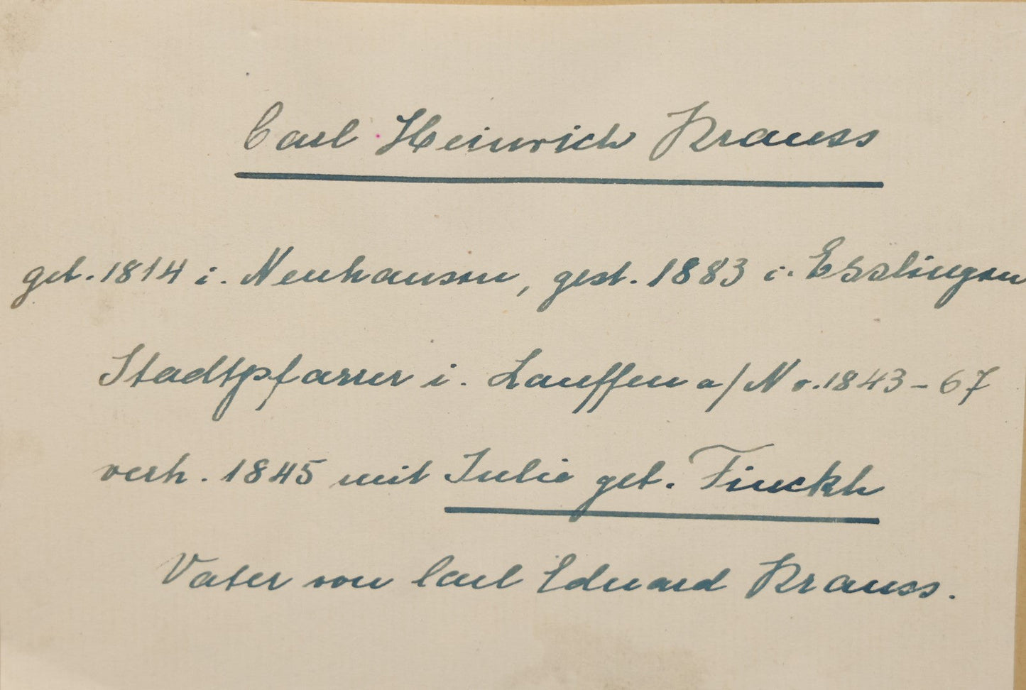 Lot 059 - Antique German Photograph Painted Over, Of Carl Heinrichs Krauss, Born 1814, Died 1883, Lauffer Preacher