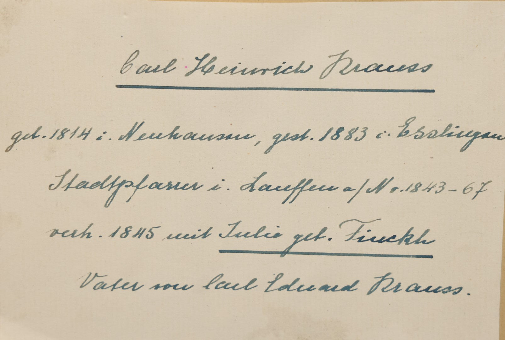 Lot 059 - Antique German Photograph Painted Over, Of Carl Heinrichs Krauss, Born 1814, Died 1883, Lauffer Preacher