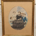 Lot 060 - Antique German Photograph Painted Over, Of Mother And Three Children, With History On Back, Hand Colored