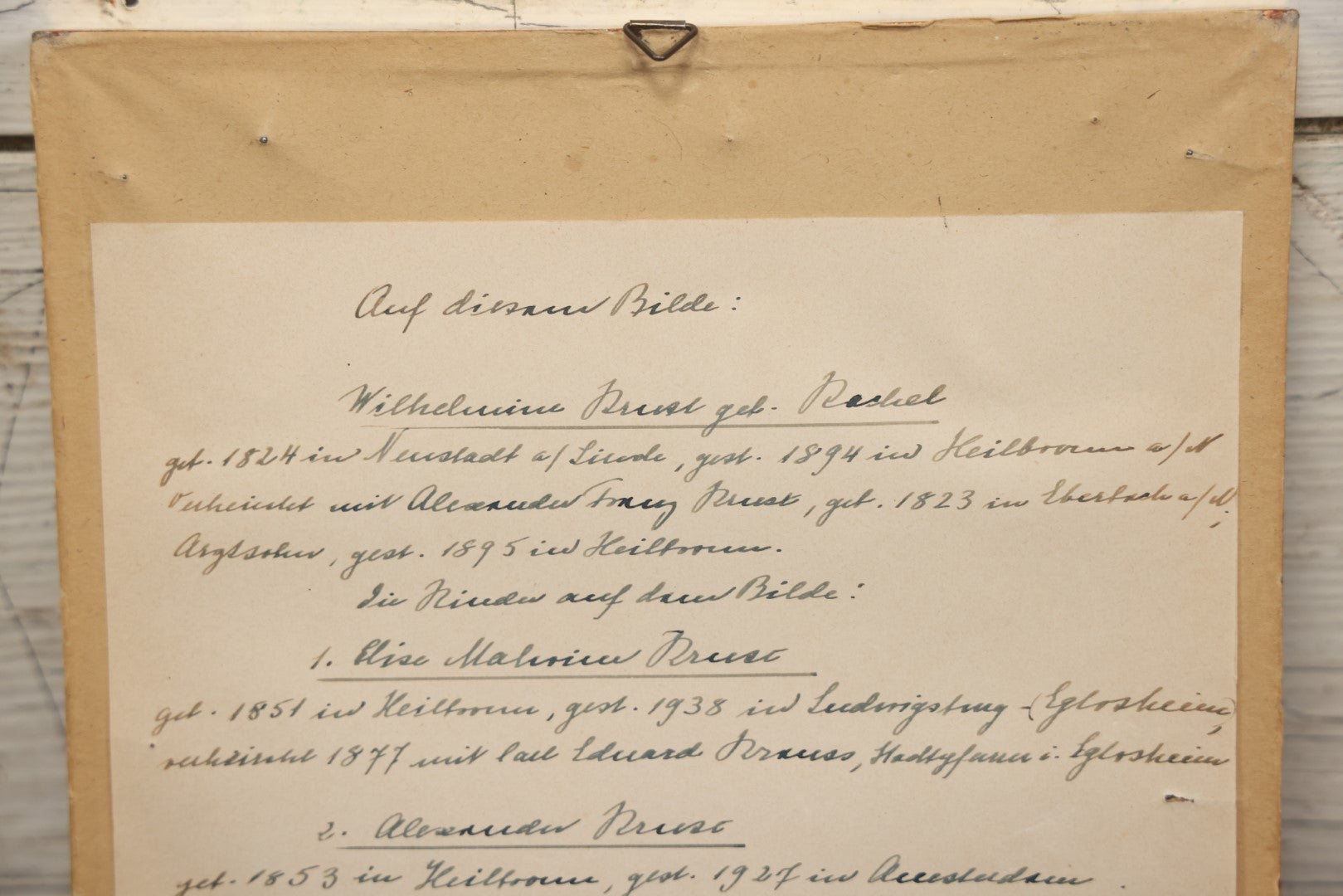 Lot 060 - Antique German Photograph Painted Over, Of Mother And Three Children, With History On Back, Hand Colored