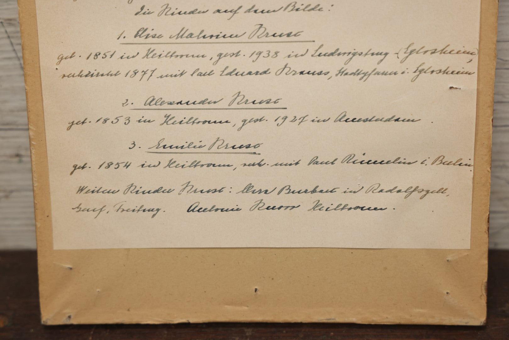 Lot 060 - Antique German Photograph Painted Over, Of Mother And Three Children, With History On Back, Hand Colored