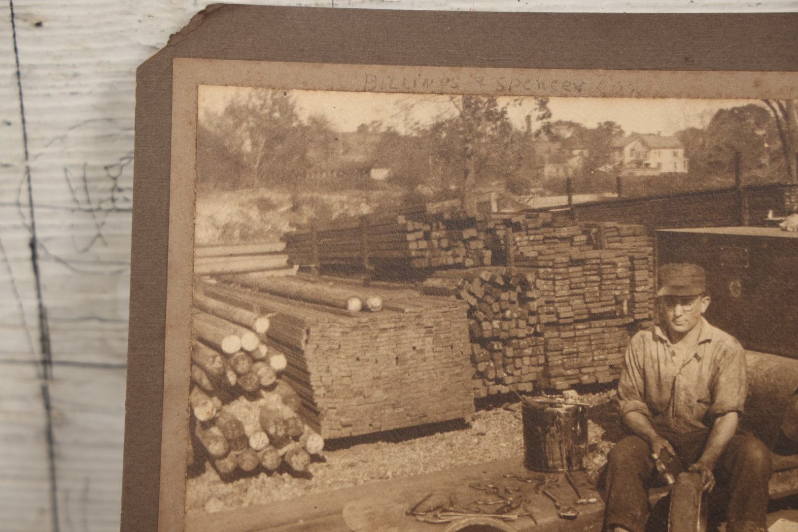 Lot 067 - Antique Boarded Occupational Photograph Of A Tradesman, Likely Of The Billings And Spencer Tool Company, Hartford Connecticut